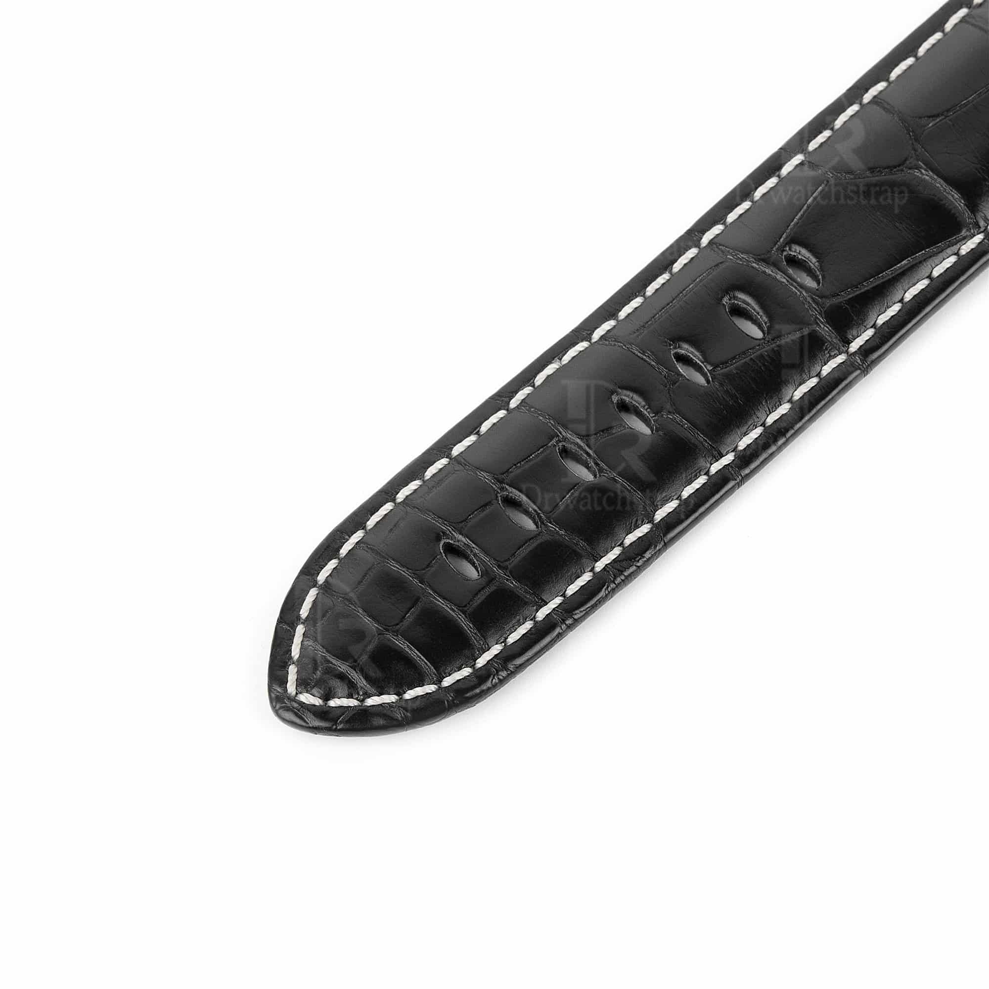 Genuine best quality OEM handmade custom Black Panerai Alligator Strap and watch band replacement 22mm 24mm for Panerai Luminor Due luxury watches from dr watchstrap for sale - Shop the premium crocodile material leather straps and watch bands wholesale online at a low price