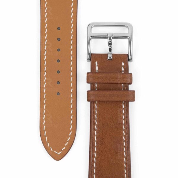 Handmade Brown Leather strap compatible with Apple Watch 38mm, 40mm, 42mm, 44mm - Image 5