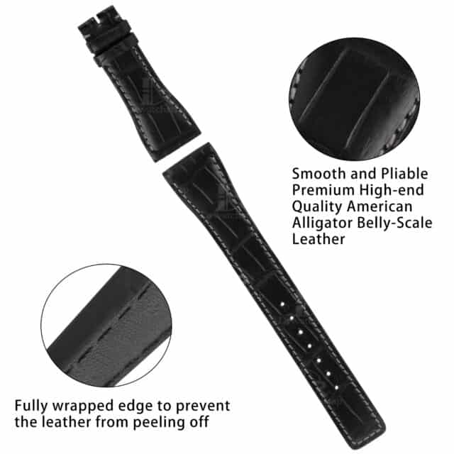 IWC Da Vinci Perpetual Calendar Digital date-month replacement leather watch strap for sale