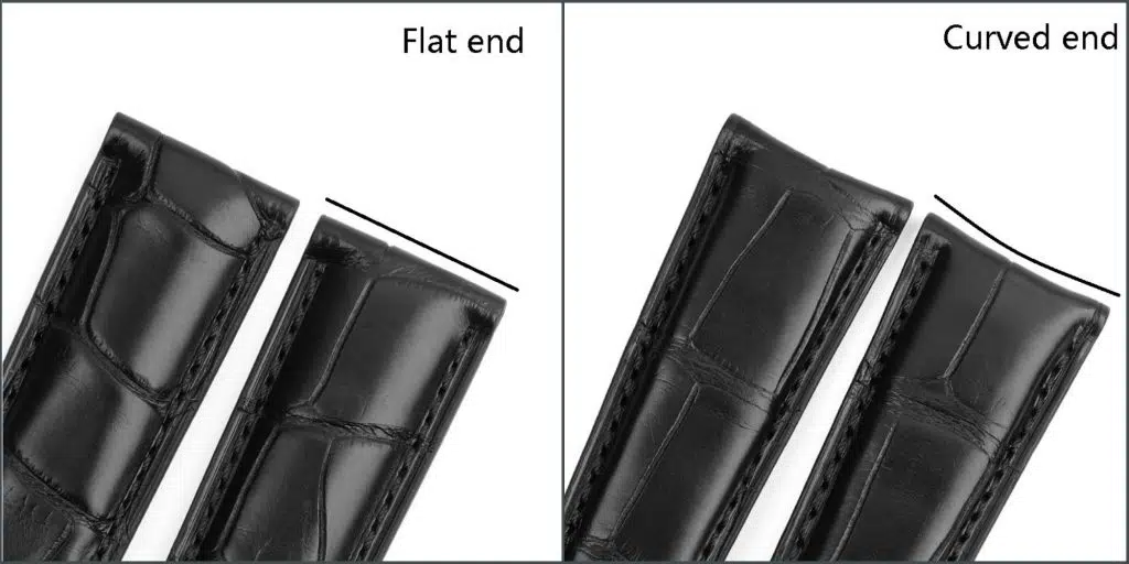 Leather watch band flat end vs curved end