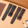 custom replacement brown black leather watch band for IWC pilot