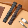 custom replacement brown black leather watch strap for IWC pilot