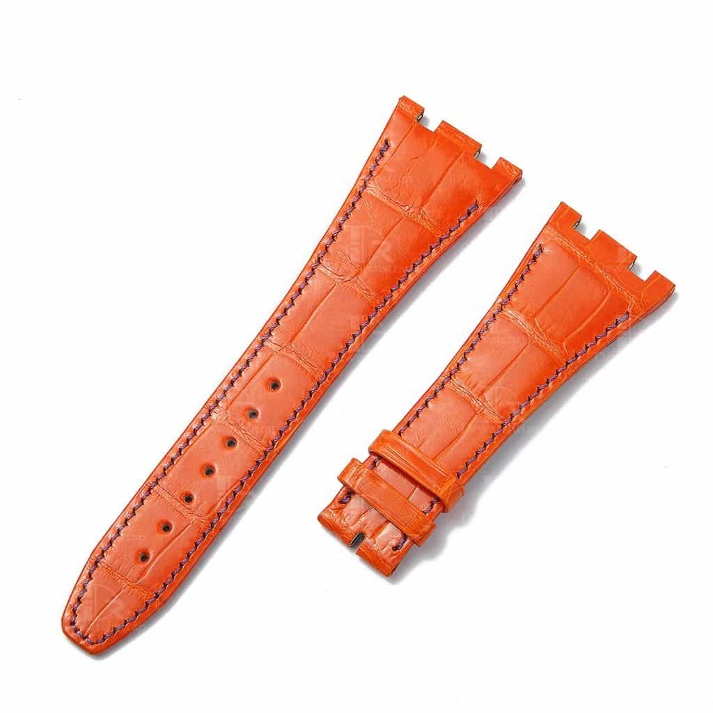 handcrafted Replacement lady Audemars Piguet Royal Oak Orange Alligator leather watch band