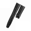 22mm replacement black leather watch band curved end fit for IWC Portuguese strap