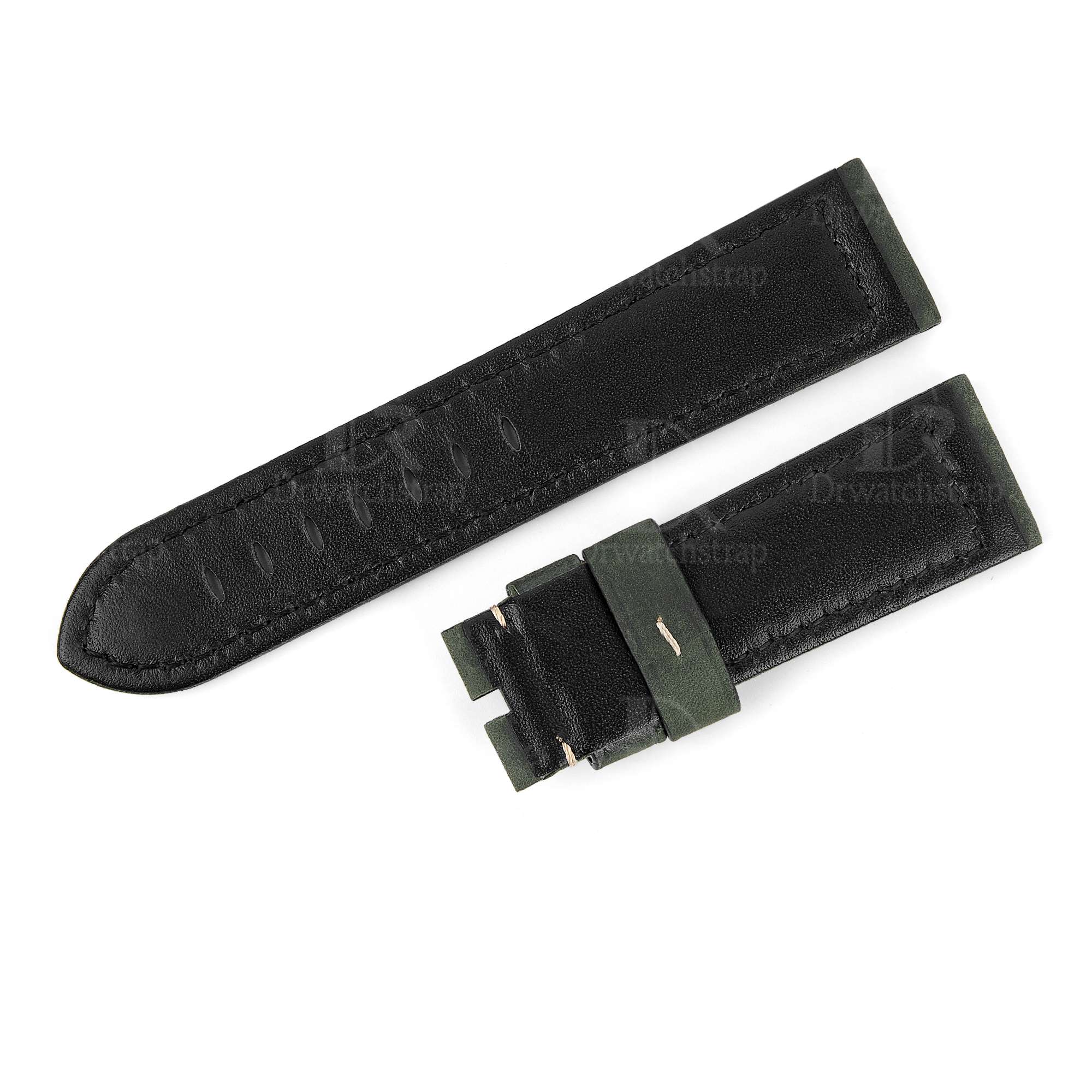 Custom aftermarket OEM best calfskin Oliver green Panerai leather watch straps & watch bands 22mm 24mm 26mm replacement for Panerai Luminor Marina, Radiomir, Submersible luxury watches - Shop the premium best calfskin material leather strap and watch band from Dr watchstrap at a low price