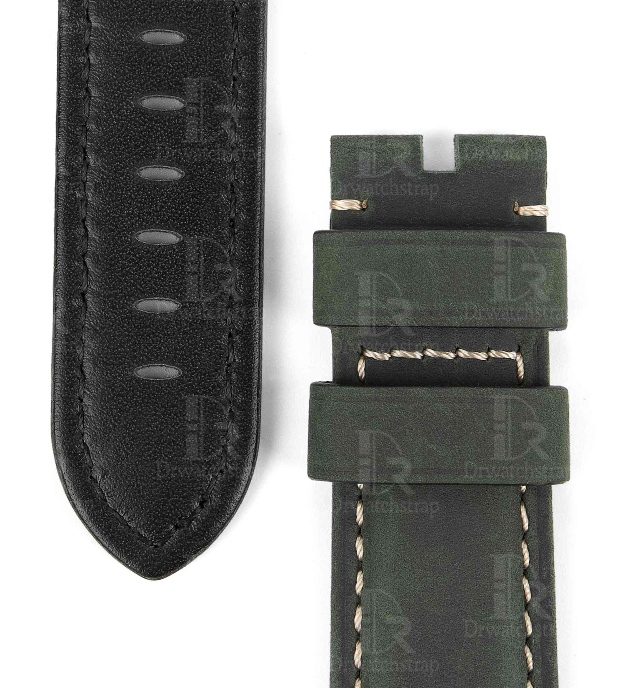 Custom aftermarket OEM best calfskin Oliver green Panerai leather watch straps & watch bands 22mm 24mm 26mm replacement for Panerai Luminor Marina, Radiomir, Submersible luxury watches - Shop the premium best calfskin material leather strap and watchband from Dr watchstrap at a low price