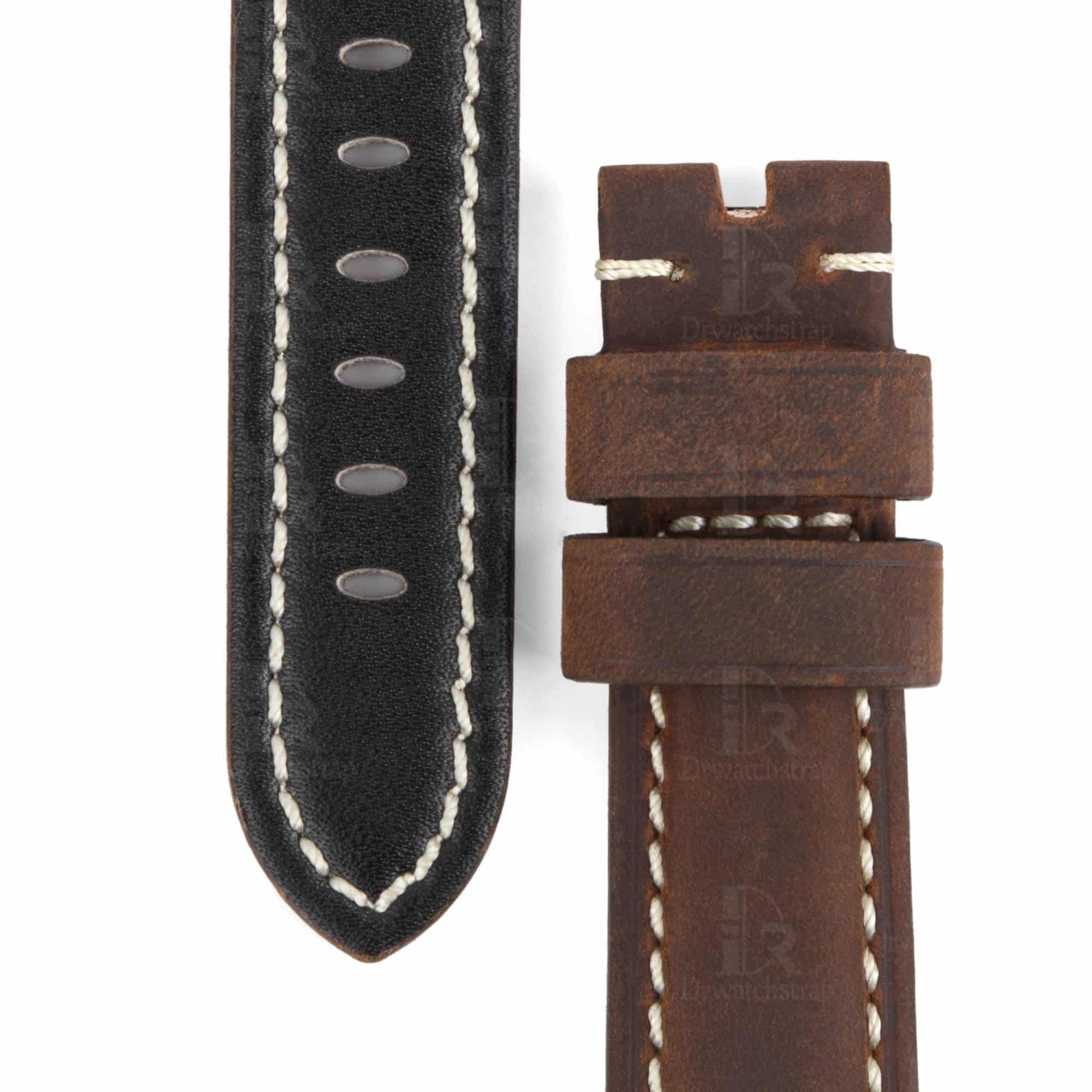 Best quality brown calfskin Panerai replacement strap 24mm 22mm 26mm & leather OEM Custom watch band for Panerai Luminor Due Radiomir watches from DR Watchstrap - Shop and buy calf leather handmade OEM straps and watch bands online at a low price