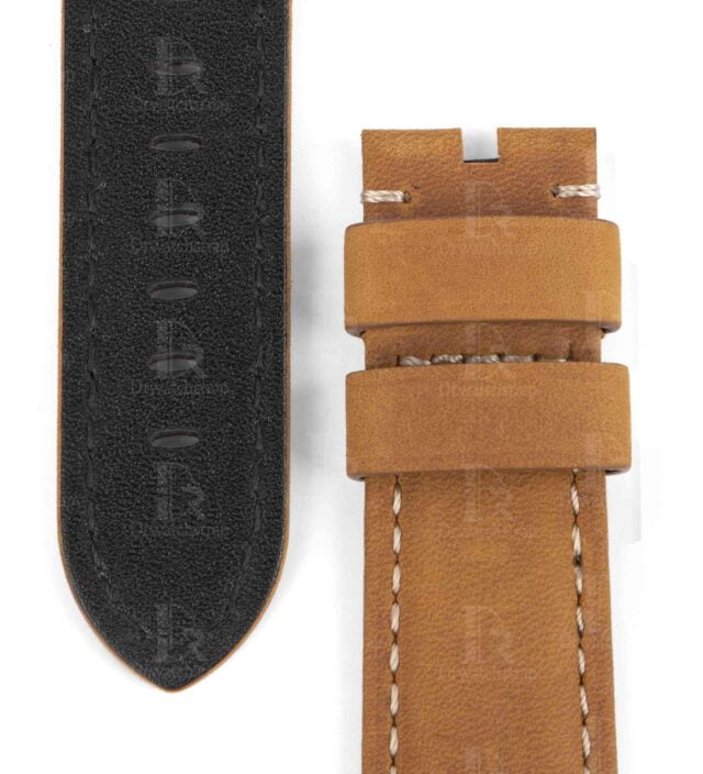 PANERAI レザーベルト ダークブラウン 24mm/22mm Custom Panerai Brown Leather Strap 24mm 26mmDrwatchstrap