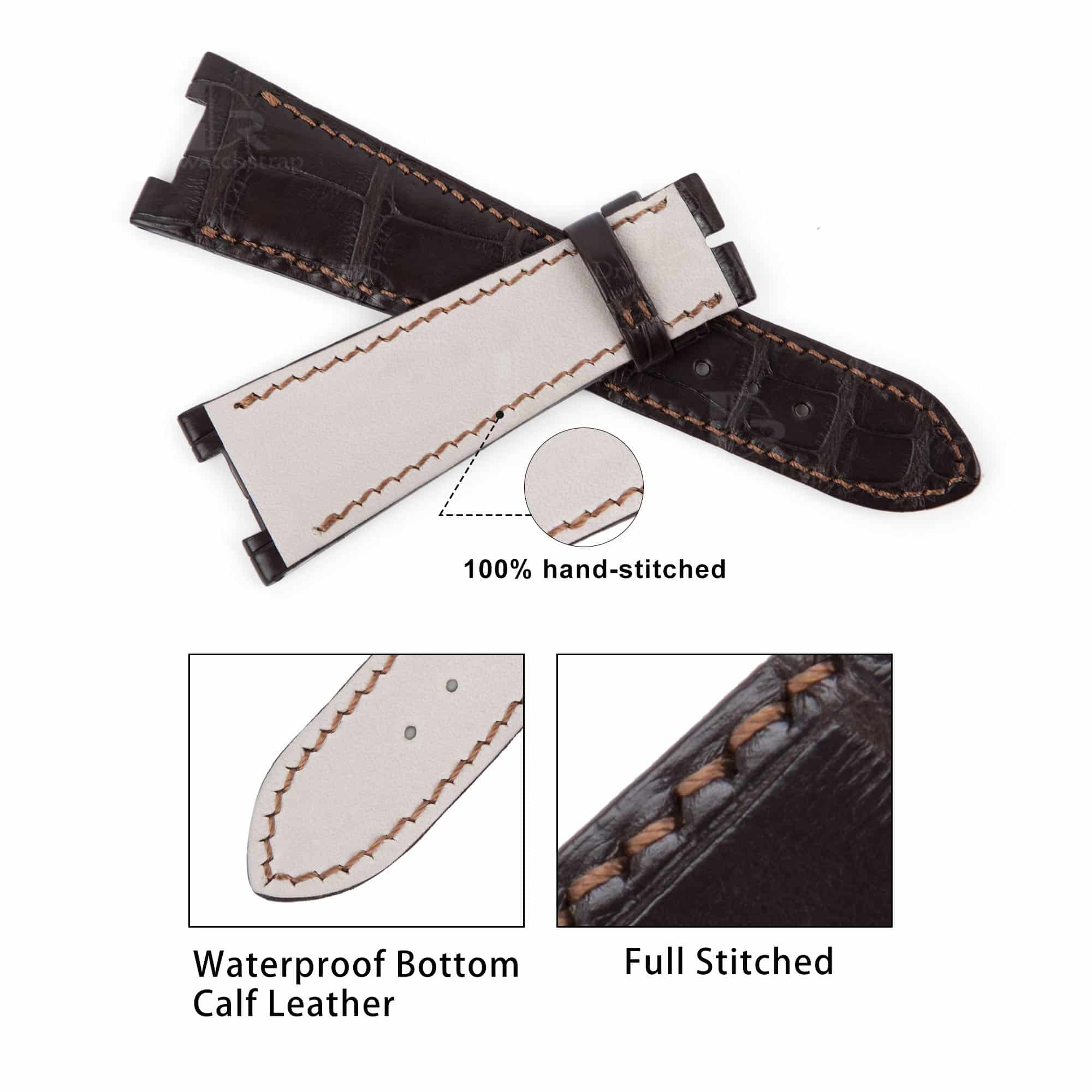 Patek Philippe Nautilus 5712 handmade brown leather strap for sale