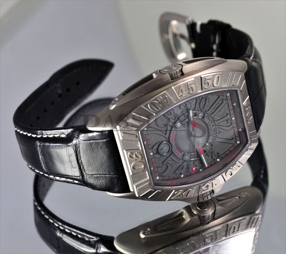 Buy handmade replacement black leather strap & band fit for Franck Muller 8900 watches OEM Wholesale