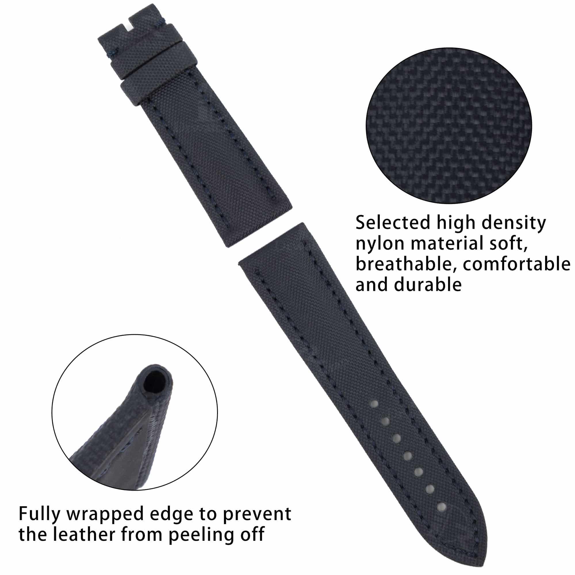 Custom best quality material Blancpain Fifty Fathoms canvas replacement sailcloth nylon watch strap online and watch band suitable with Blancpain watches 20mm 23mm luruxy band
