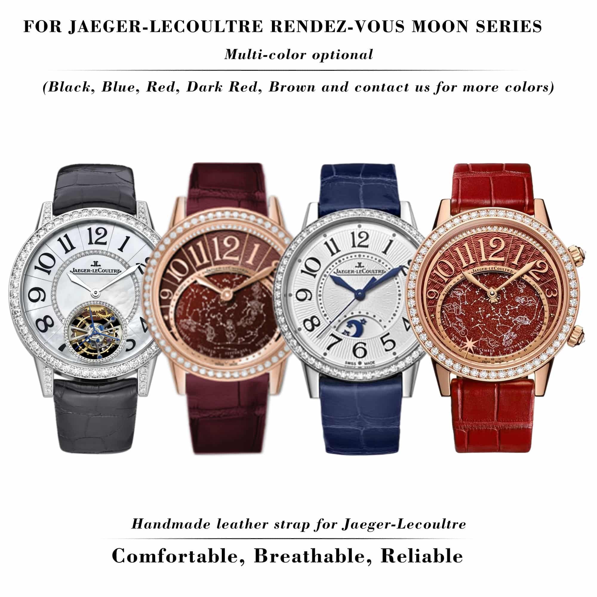 Jaeger Lecoultre Rendez Vous strap Red leather 16mm 14mm