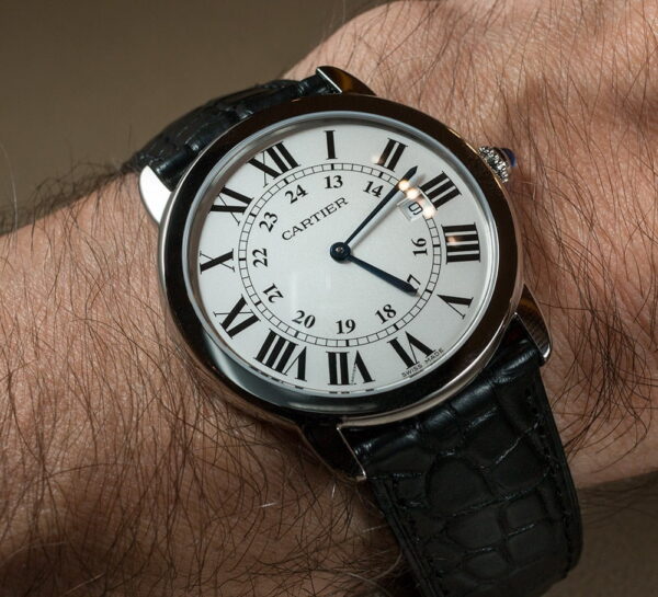 replacement Cartier Tank solo Ronde solo black alligator leather strap watchband for sale