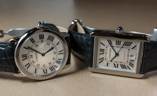replacement Cartier Tank solo Ronde solo black alligator leather strap watchband for sale