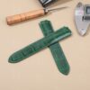 Genuine premium custom American Alligator Belly-scale Green leather watch strap & watch band replacement for Cartier Ballon Bleu Lady Medium Men Large Chronograph Cartier watches online - Buy and shop the high-end best quality straps and watchbands from dr watchstrap at a low price