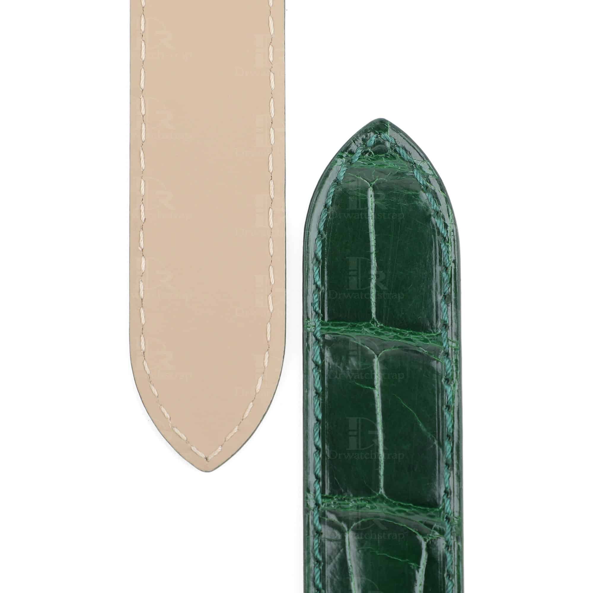 Genuine custom green alligator leaher strap and watch band replacement for Cartier Ballon bleu watches - OEM high-end quality watchbands online at a low price