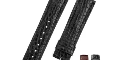 Best quality genuine handmade black alligator round-scale Cartier Tank Ronde Solo leather strap and watch band replacement online for Cartier Ronde & Tank Solo, American tank, France tank, Must, Ronde, Cle de, and more watches - custom aftermarket watch bands OEM