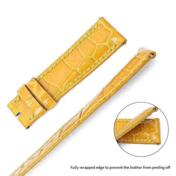 Buy Handmade Yellow Leather watch band for Franck Muller Crazy Hour watch