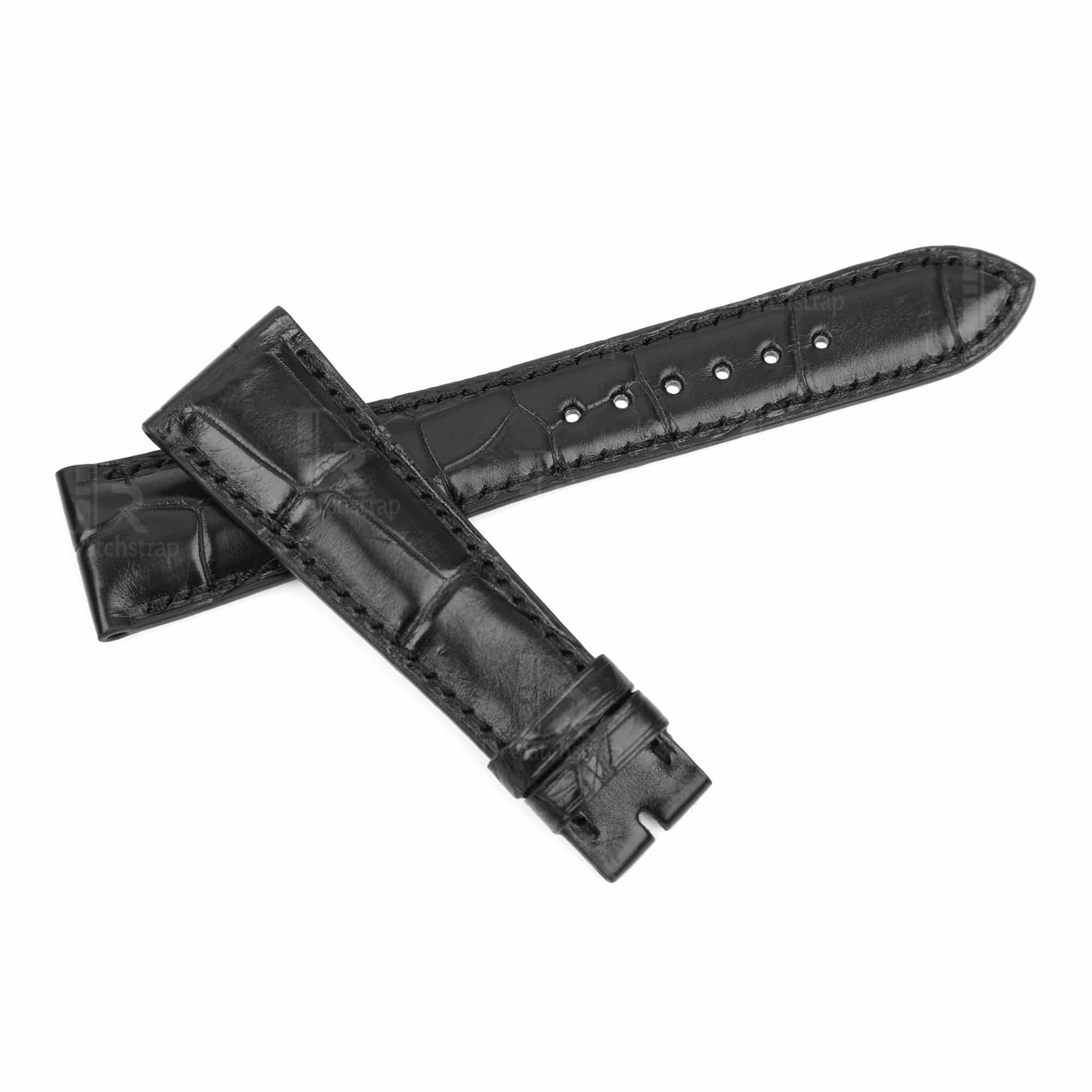 Shop best quality alligator leather straps for Omega Seamaster, De Ville,  Aqua Terra, and more leather strap black brown replacement watch band for sale