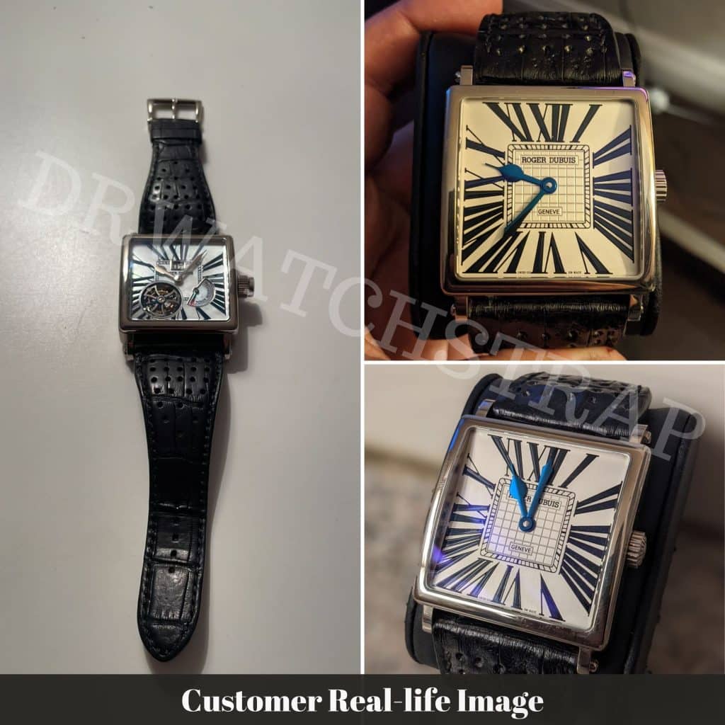 Custom alligator leather strap for Roger Dubuis Golden Square watch band