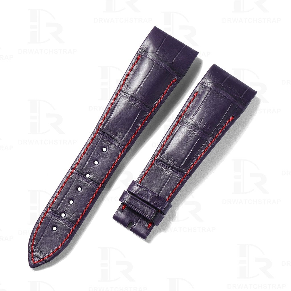 Custom handmade Grade A alligator Purple leather Franck Muller Conquistador strap and watch band replacement for Franck Muller Conquistador Grand Prix 8900 9900