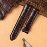 Custom High gloss Brown Cartier Roadster Alligator Leather Strap