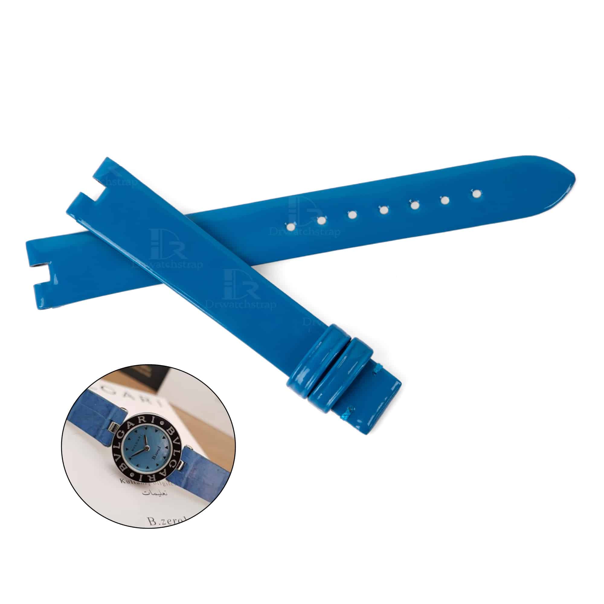 Custom afternarket best high-end quality blue satin leather Bulgari Bvlgari B.Zero1 watch band & watch strap replacement for Bvlgari luxury mens women watches - Shop the premium satin material straps and wrist bands for sale low price from dr watchstrap