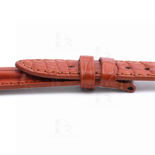 Genuine best quality Belly-scale brown alligator crocodile custom Bvlgari leather watch strap & watch band replacement for Bvlgari Diagono Aluminium AL38A L3276 mens and women's luxury watch - OEM aftermarket high-end straps and watch bands online at a low price from dr watchstrap