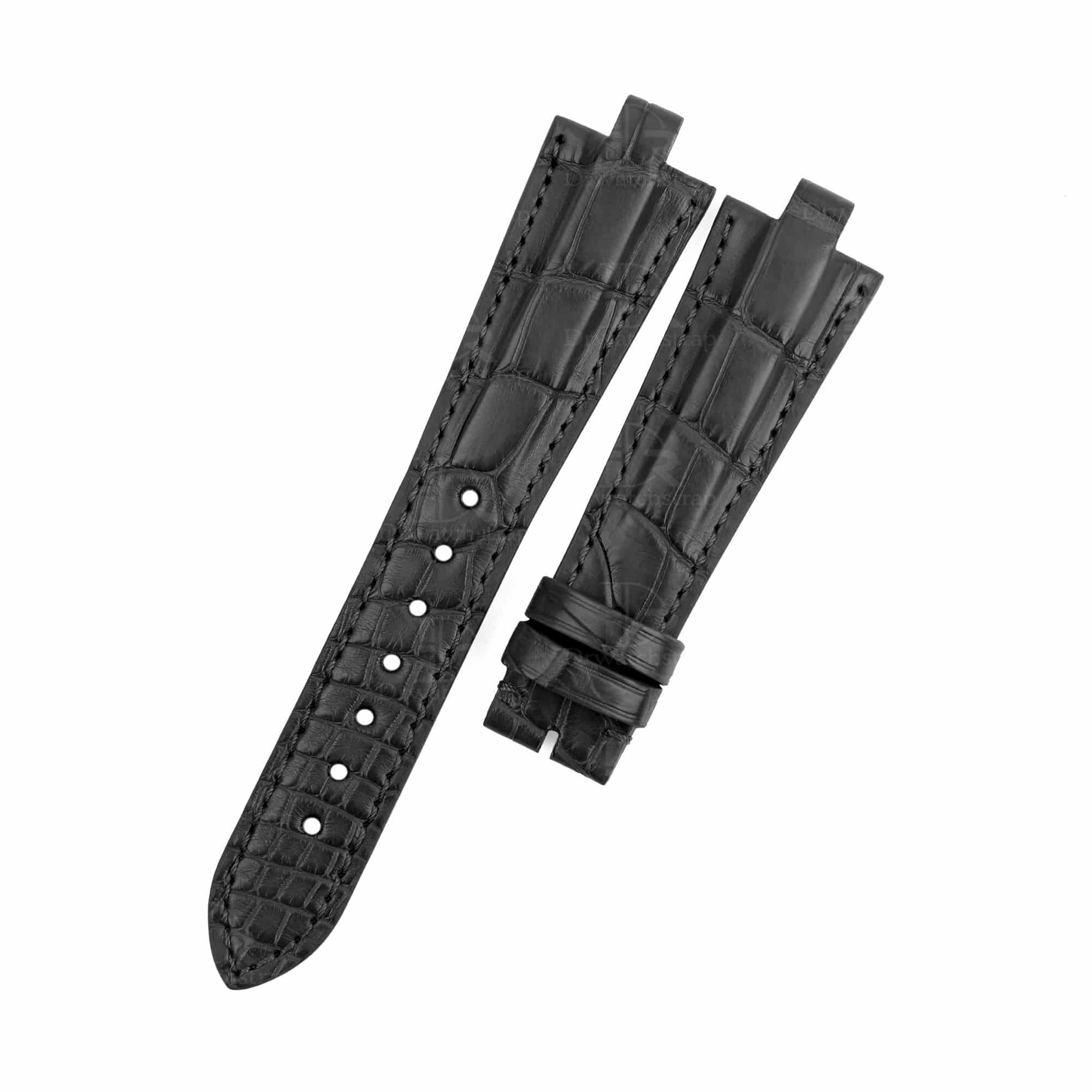 Genuine best quality Belly-scale black alligator crocodile custom Bvlgari leather watch strap & watch band replacement for Bvlgari Diagono Aluminium AL38A L3276 mens and women's luxury watch - OEM aftermarket high-end straps and watchbands online at a low price from dr watchstrap