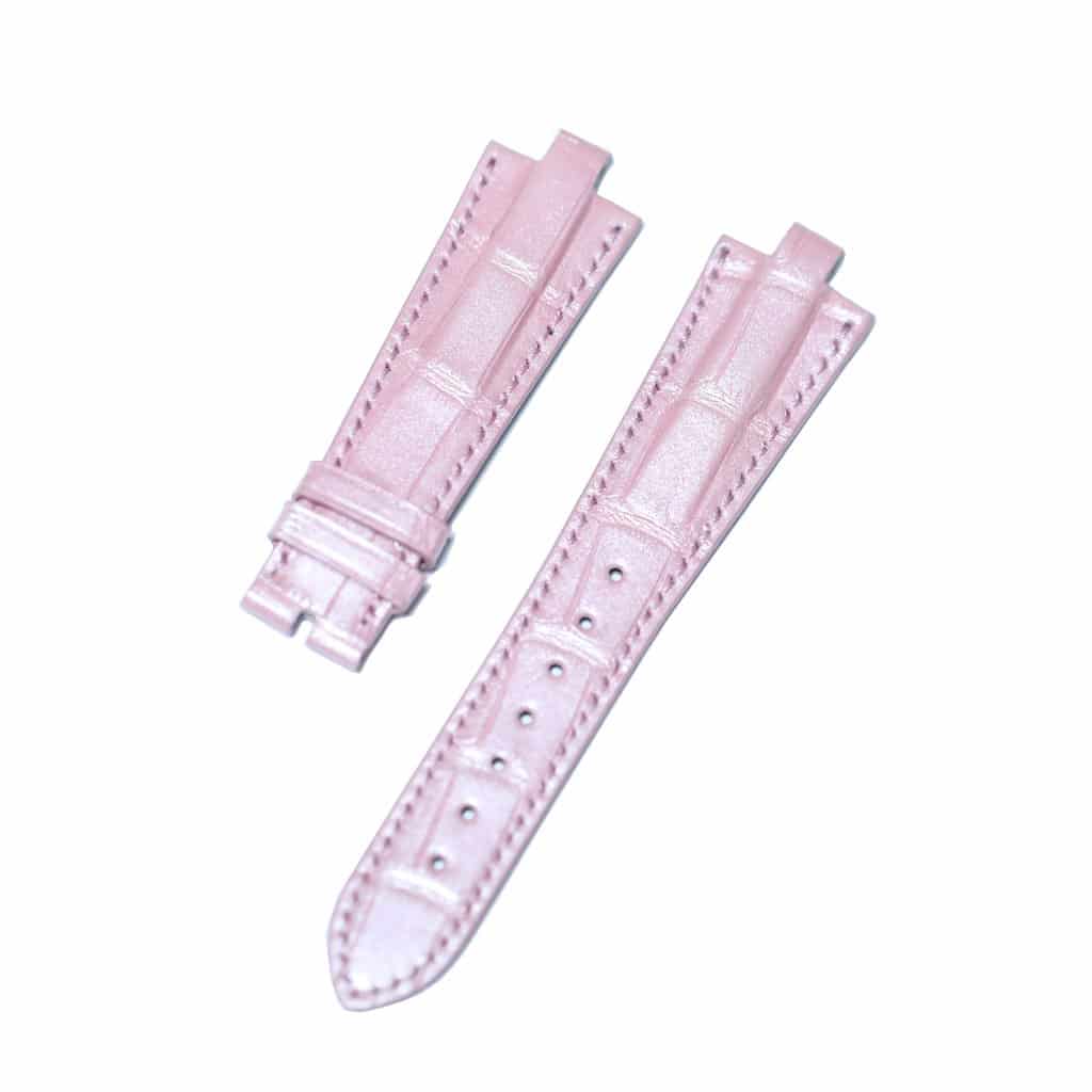Genuine best quality Belly-scale pink alligator crocodile custom Bvlgari leather watch strap & watch band replacement for Bvlgari Diagono Aluminium AL38A L3276 mens and women's luxury watch - OEM aftermarket high-end straps and watch bands online at a low price from dr watchstrap