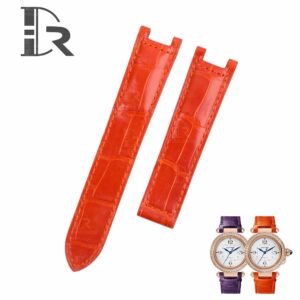 Genuine best quality American Alligator Orange leather watch strap and watch band replacement for Cartier De Pasha watches from DR Watchstrap - Shop the 100% handmade crocodile leather straps and watchbands online at a low price