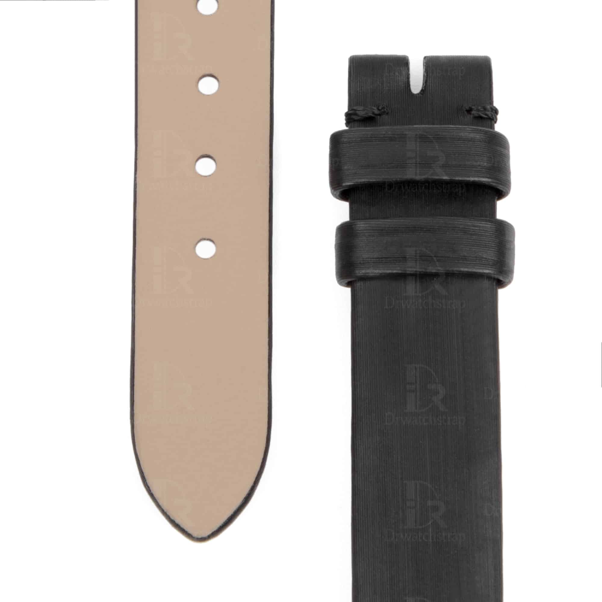 Best quality black Satin Cartier Baignoire watch strap replacement watch band for for Cartier Baignoire watches oniline at a low price - Handmade OEM Cartier straps for sale