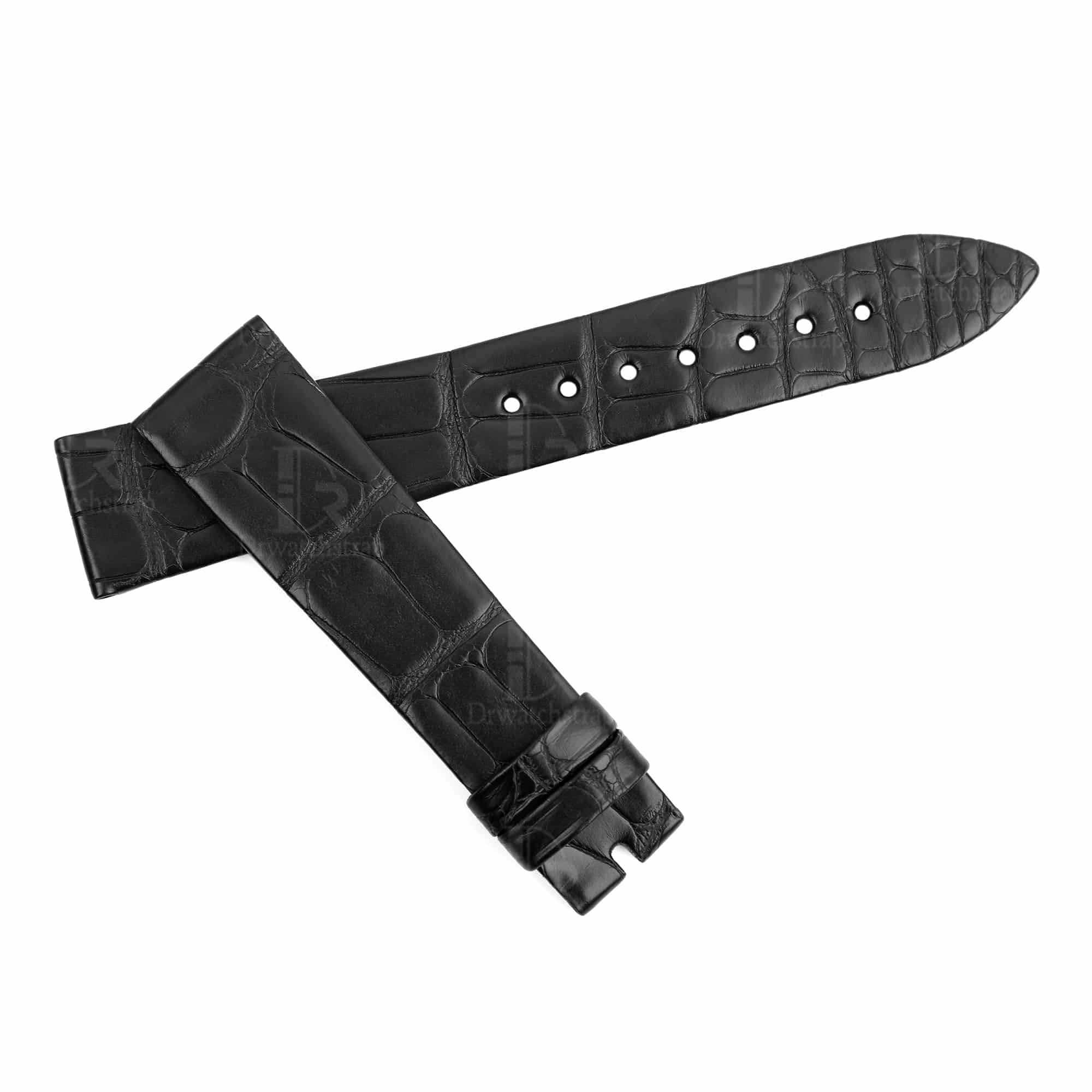 Aftermarket Piaget Altiplano 900p ultra thin black leather watch band lug size 19mm*16mm