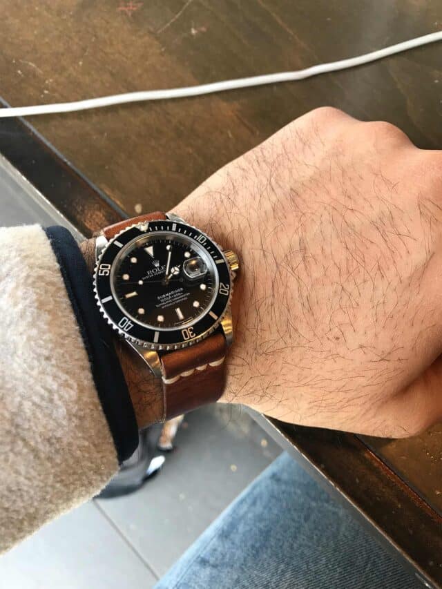 Custom Vintage leather strap for Rolex Submariner / Datejust / Sky Dweller 20mm (10 colors)