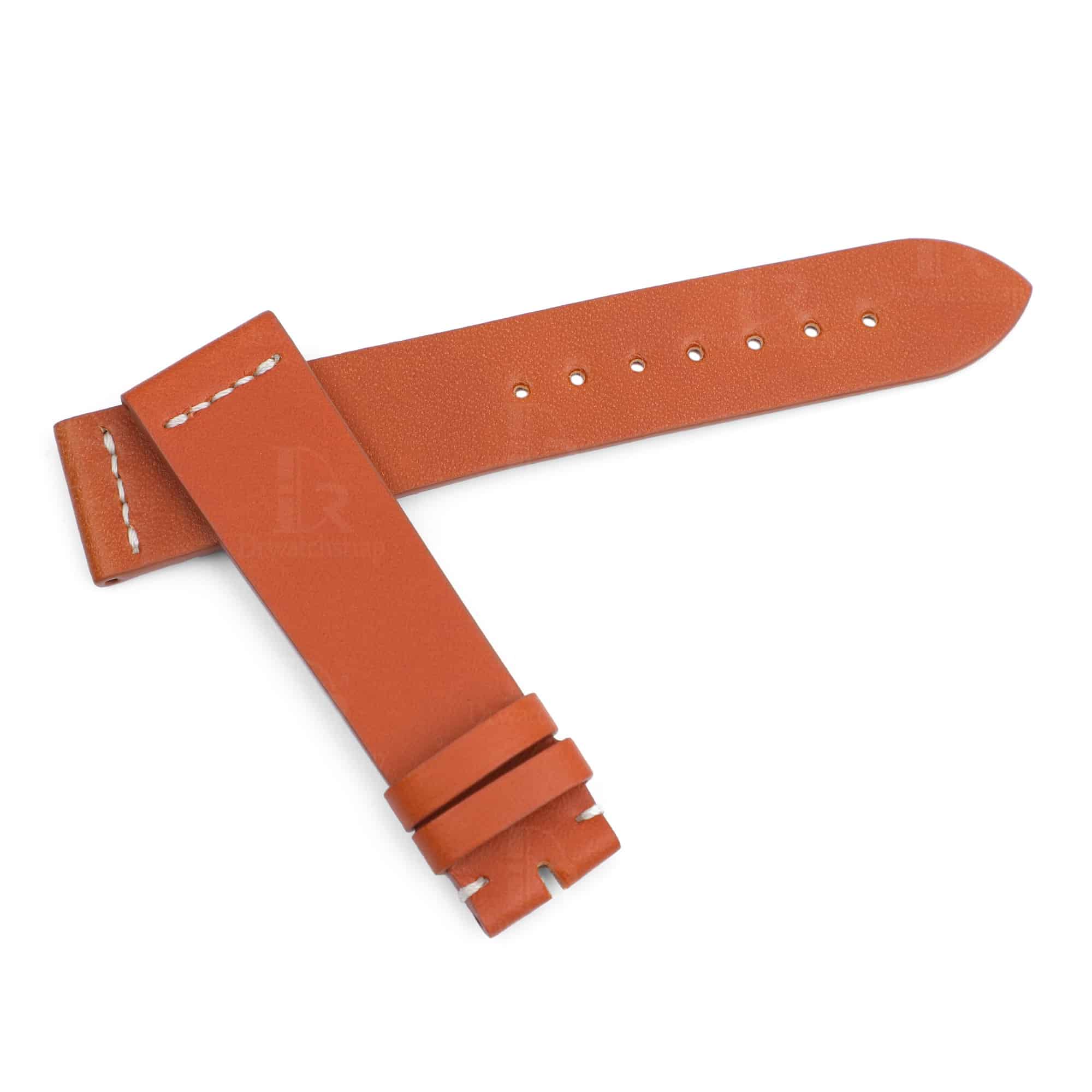 Custom best High-end qualtiy premium calfskin orange replacement leather Rolex Hermes Strap and watch band with 20mm lug size handmade for Rolex, Tudor, Patek Philippe universale watches online at a low price