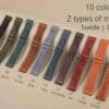 Vintage Suede 20mm leather watch strap handmade OEM Customized Hermes Rolex Tudor watchband