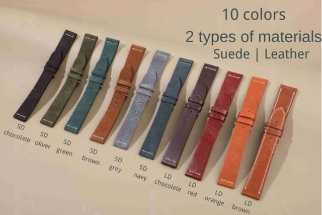 Vintage Suede 20mm leather watch strap handmade OEM Customized Hermes Rolex Tudor watchband