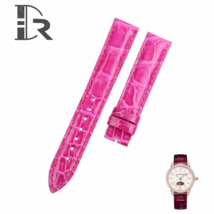 Custom Handmade Replacement pink leather watch strap for Jaeger Lecoultre Rendez Vous moon Day and Night watchVous Moon