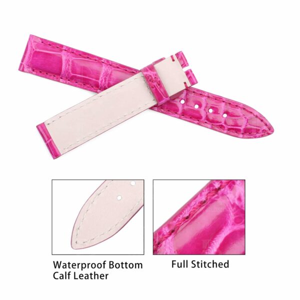 Custom Handmade Replacement pink leather watch strap for Jaeger Lecoultre Rendez Vous moon Day and Night watch