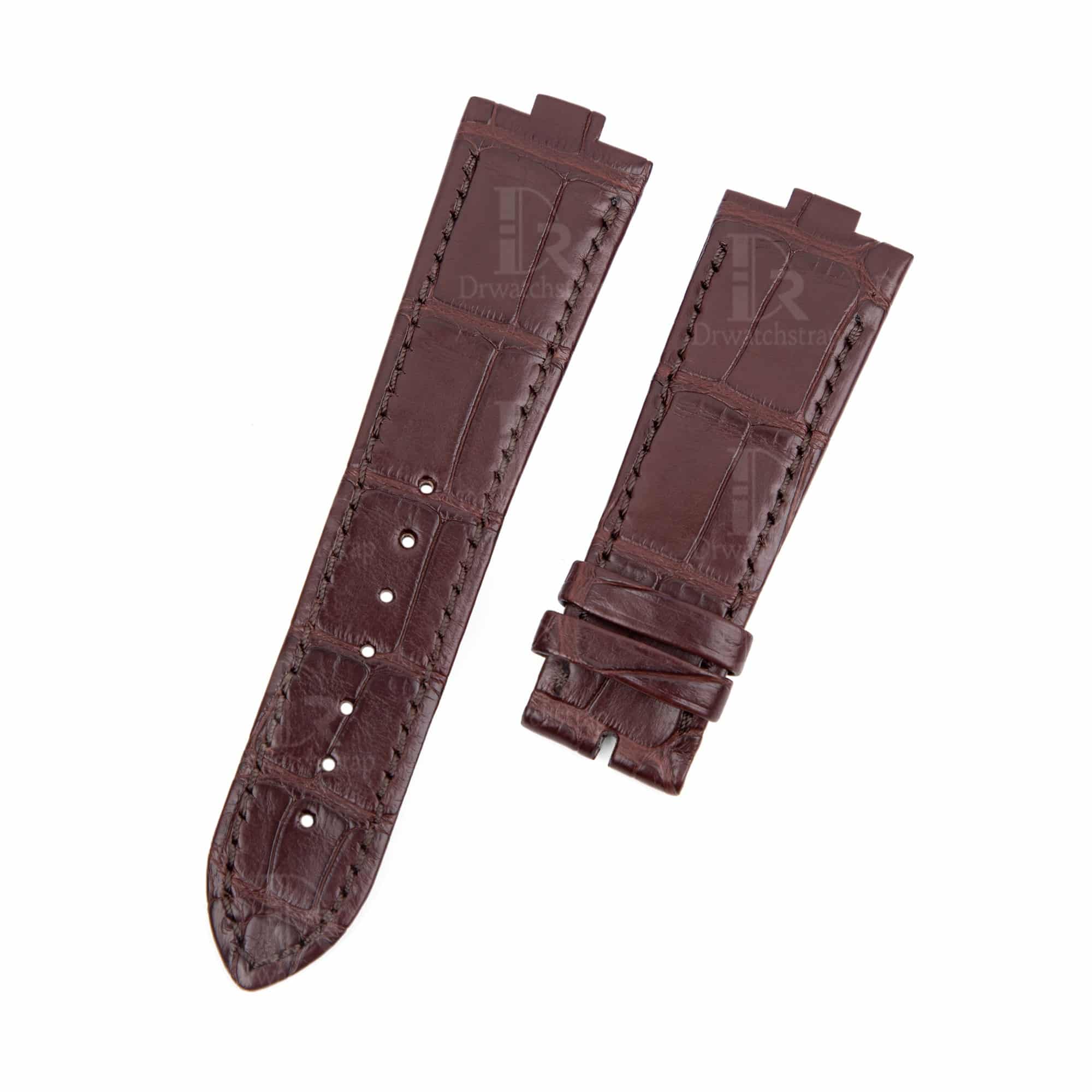 Wholesale and retail handmade Vacheron Constantin Overseas brown leather watch band for sale