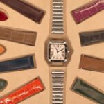 Handmade Blue America Alligator Leather watch straps replacement for Cartier Santos 100