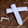 Handmade replacement Omega Seamaster Planet Ocean 600m straps white leather watch strap for Omega luxury watches for sale watchband online