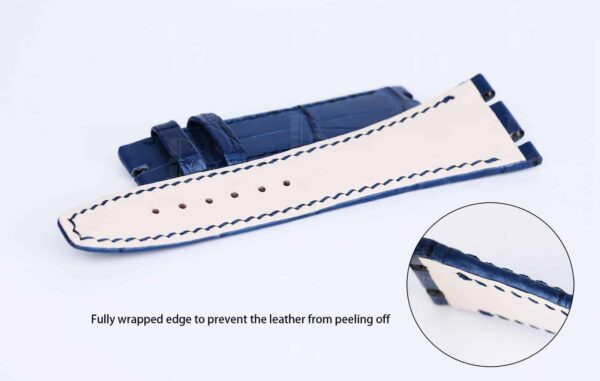Handmade replacement Audemars Piguet Royal Oak Blue Leather watch band American Alligator leather custom made 100% hand-stitched