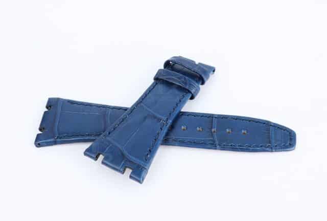 Handmade replacement Audemars Piguet Royal Oak Blue Leather watch band American Alligator leather custom made