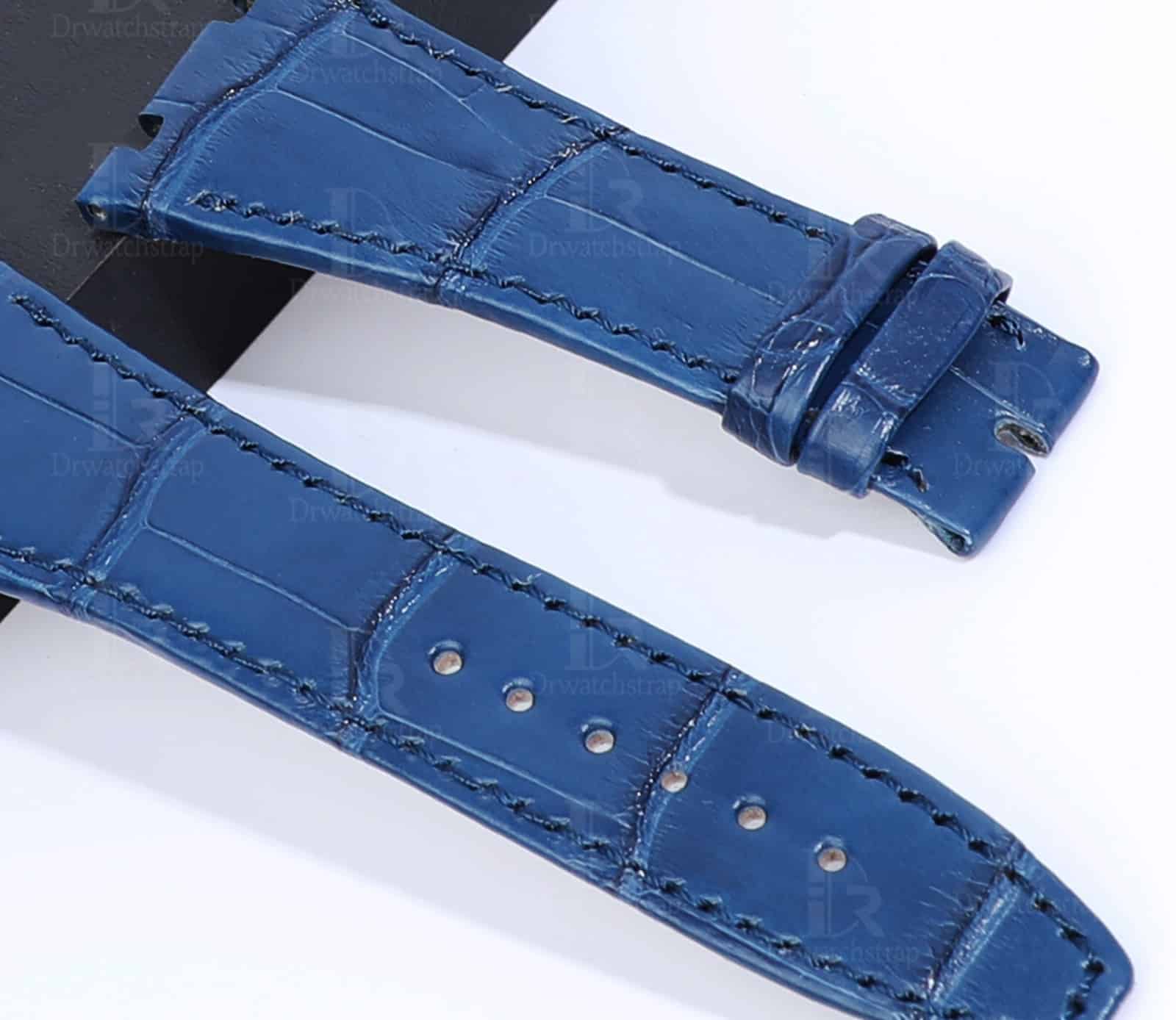 Buy handmade replacement Audemars Piguet Royal Oak Blue Leather watch strap 28mm lug size