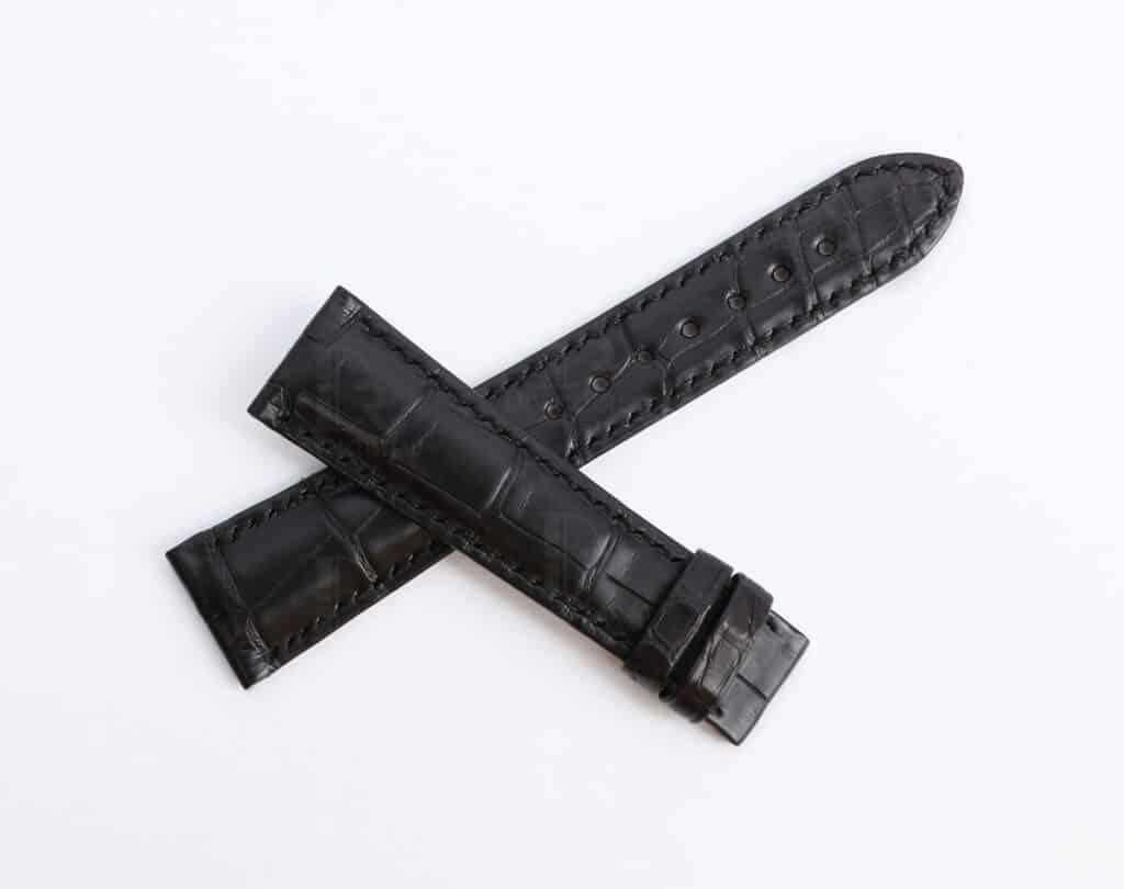 Rolex Cellini black leather strap replacement 20*16mm custom handmade alligator watch band