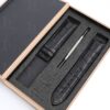 Rolex Cellini black leather strap replacement 20*16mm custom handmade alligator watch band