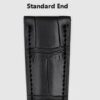 Custom leather watch straps: Black Alligator Leather Belly Scale