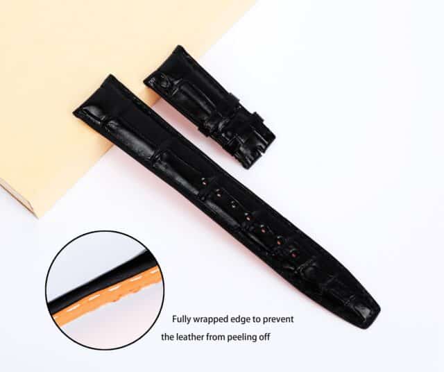 IWC Santoni leather strap 22mm Fully wrapped edge to prevent the leather from peeling off.