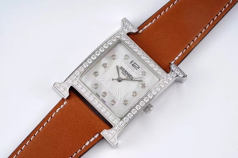 Custom handmade Hermes Brown leather watch band